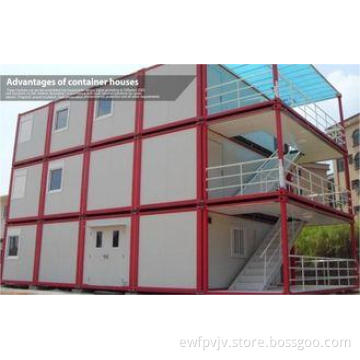 Three storey prefab container dormitory house with veranda